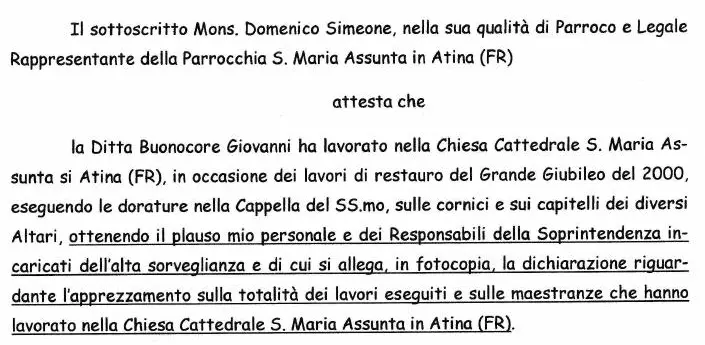 Estratto selezionato della fonte: Parrocchia S. Maria Assunta, Atina · 2010