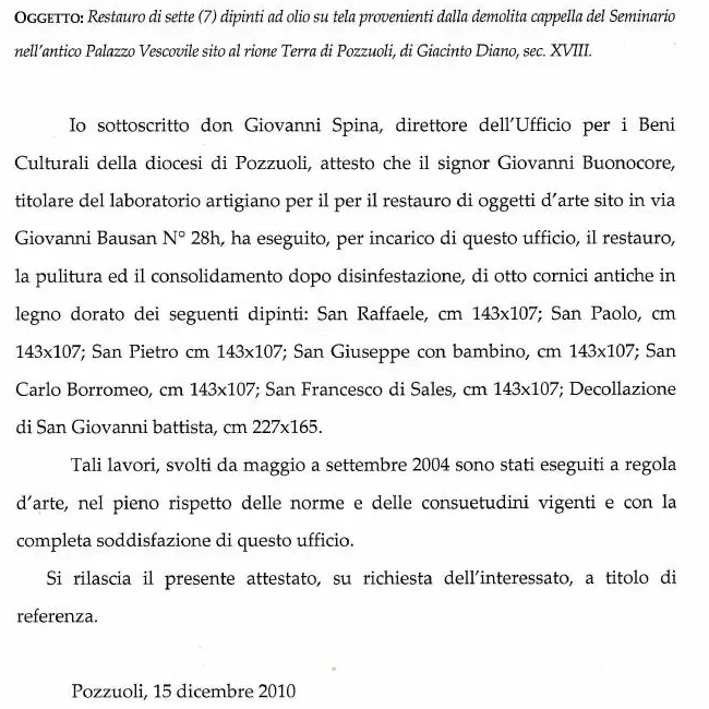 Estratto selezionato della fonte: Diocesi di Pozzuoli · 2010